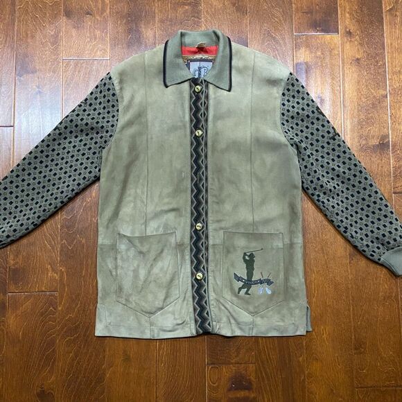 Torras Golf Vintage Suede Wool Casual Button Down Lightweight Jacket Men's Med - Picture 3 of 13